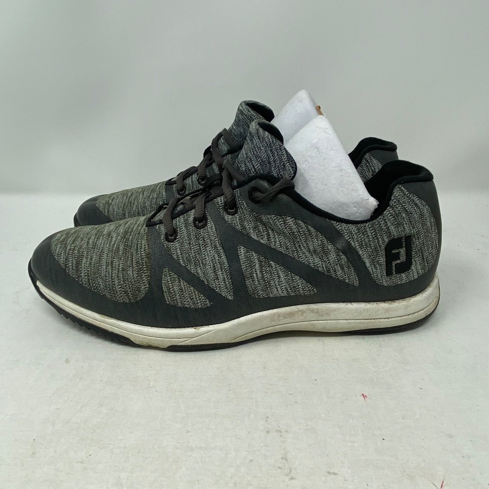 Foot Joy Super Flex Spikeless Golf Shoes Mens M Gray Black Knit US 8.5 92904